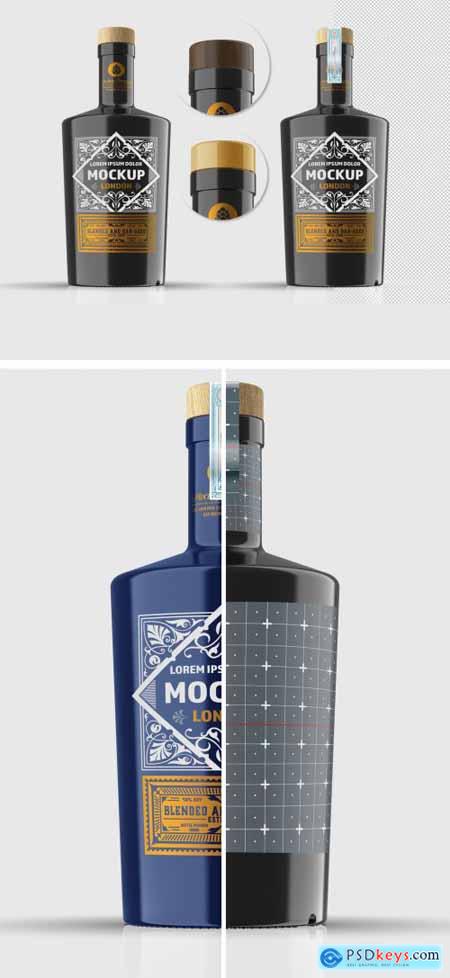 Dark Glass Bottle Mockup 333540326