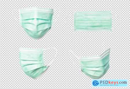 Set of medical surgical mask mockup template