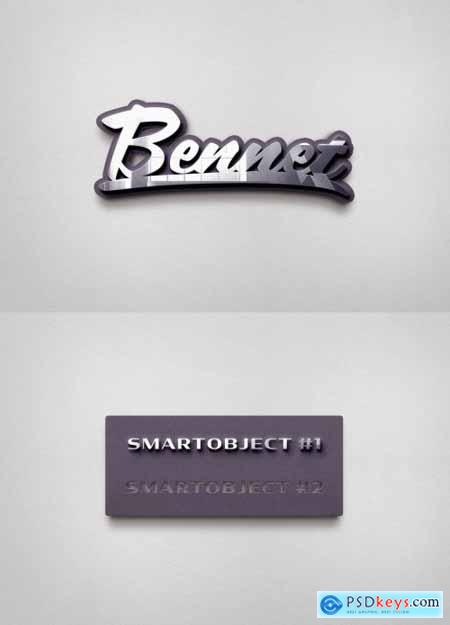 Mirror Sign Logo Mockup on Clean White Wall 334582933
