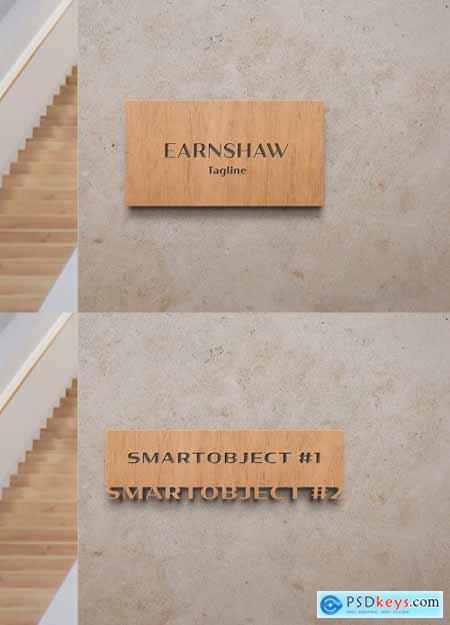 Wooden Sign Logo Mockup on Concrete Wall 334579886