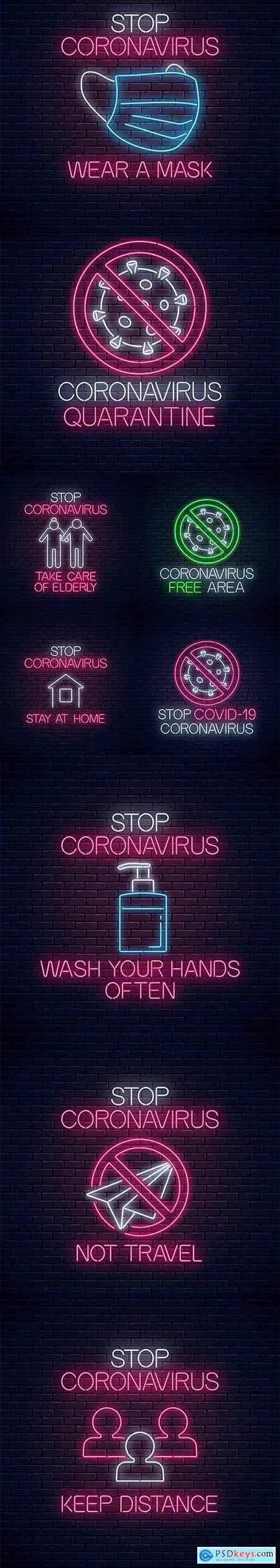 Coronavirus Quarantine Neon Sign