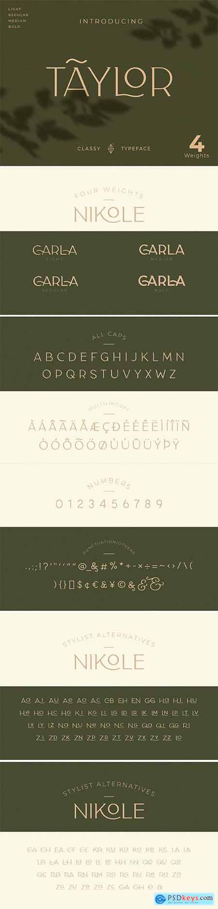 Classy Taylor Typeface