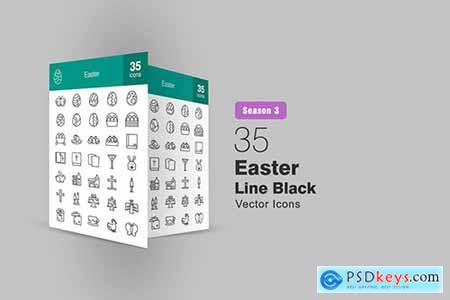 35 Easter Line Icons Season III