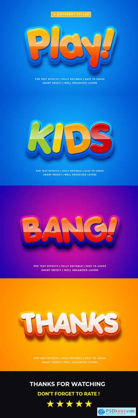 Cartoon Colorful 3d Text Style Effect Mockup 26054607