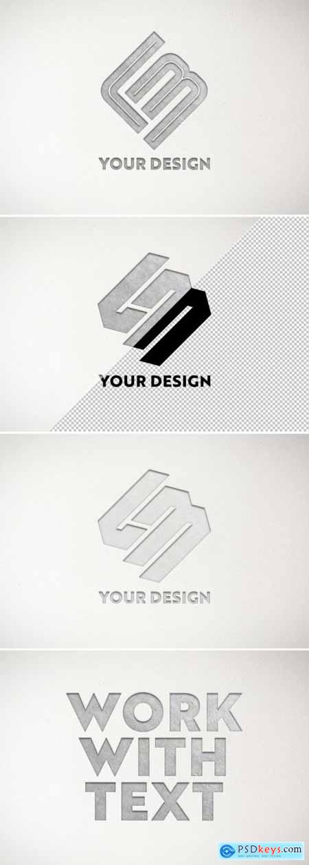 Debossed Metallic Logo on Textured Paper Mockup 334806721 » Free ...