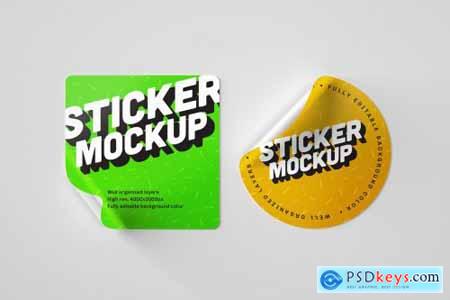 18 Styles Sticker Mockup Set 4753794