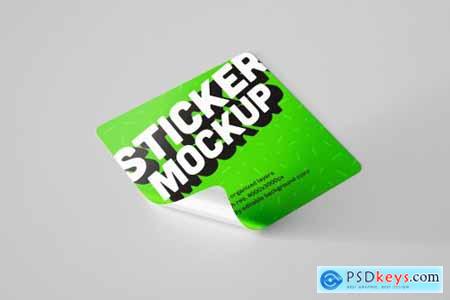 18 Styles Sticker Mockup Set 4753794