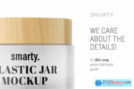 Frosted jar mockup with wooden cap 4708383