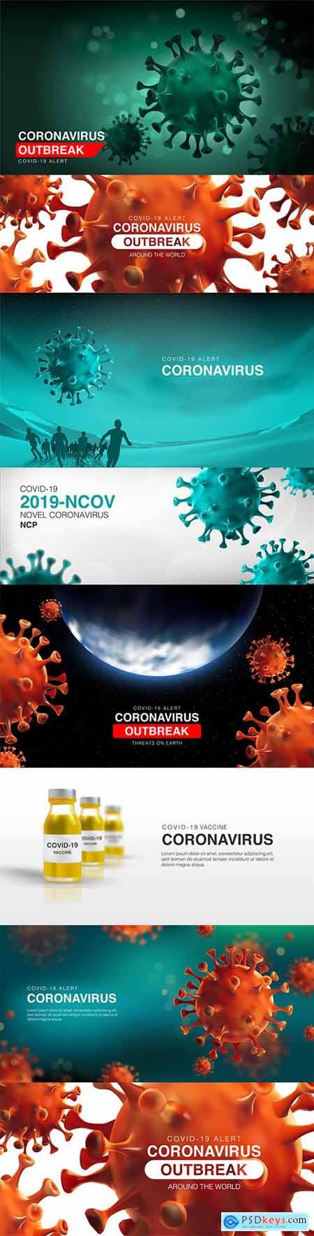 Realistic 3d illustrations vaccine for cell coroniviruses