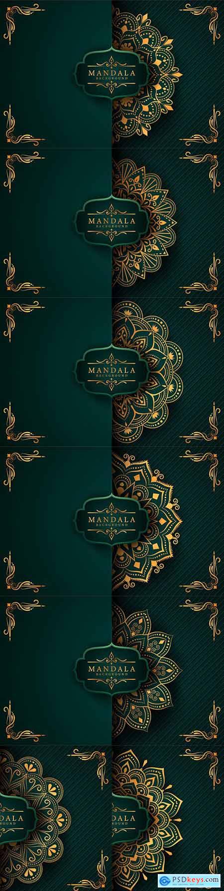 Mandala creative luxury green design background 4
