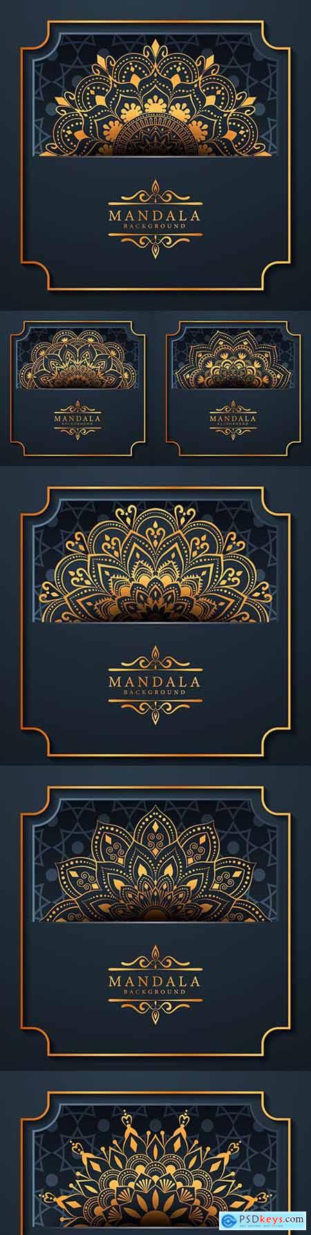 Mandala creative luxury blue design background 3