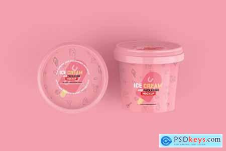 Ice Cream Jar Packaging Mockup 4179167