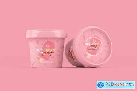 Ice Cream Jar Packaging Mockup 4179167