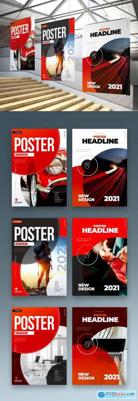 Business Poster Layout in Red Colors 334852998