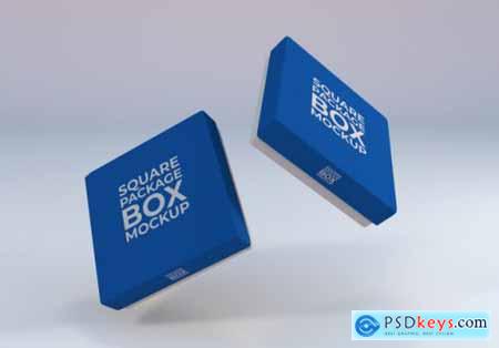 Square package box mockup