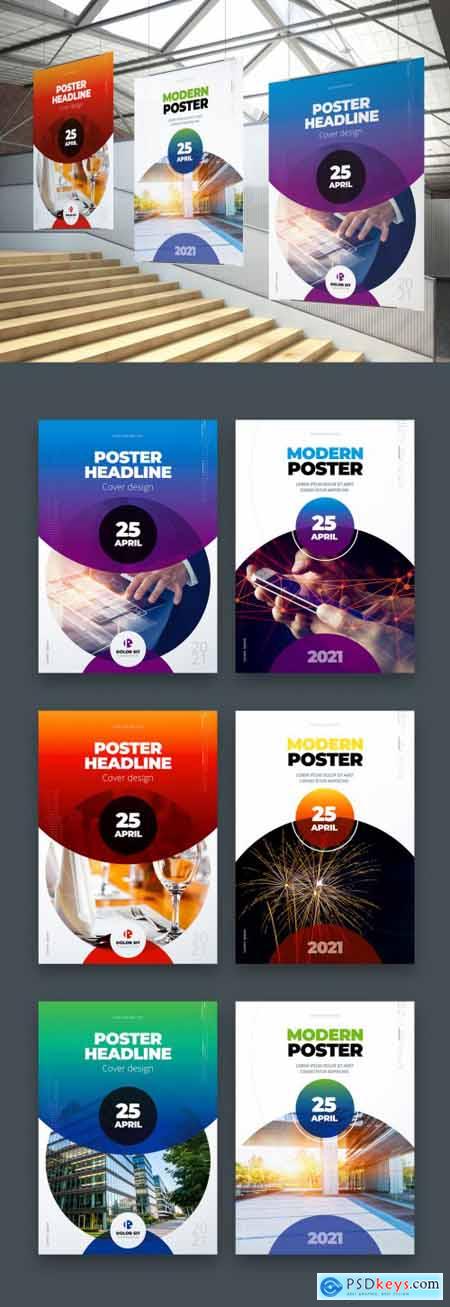 Business Poster Layout with Color Gradients 334853074