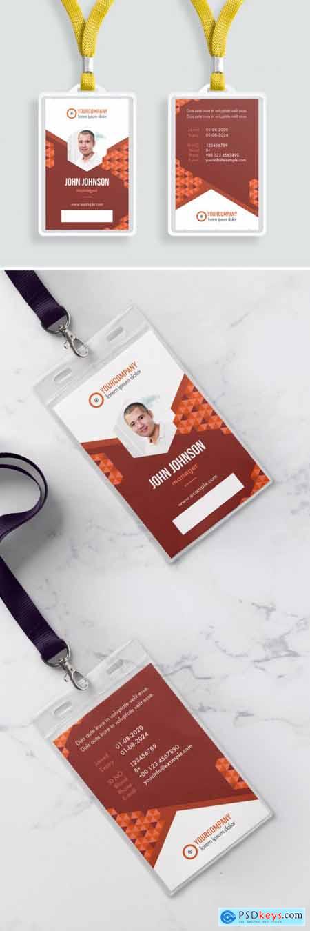 ID Card Layout with Orange Accents 335387570