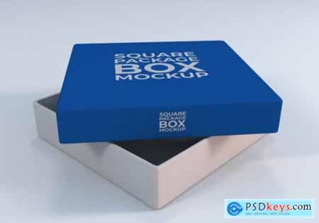 Square package box mockup