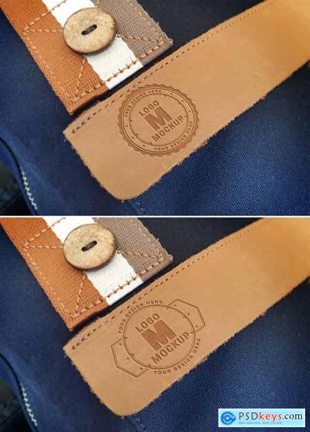 Logo on Leather Bag Pocket Mockup 336445439