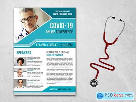 Coronavirus Flyer Layout with Teal Accents 334538271