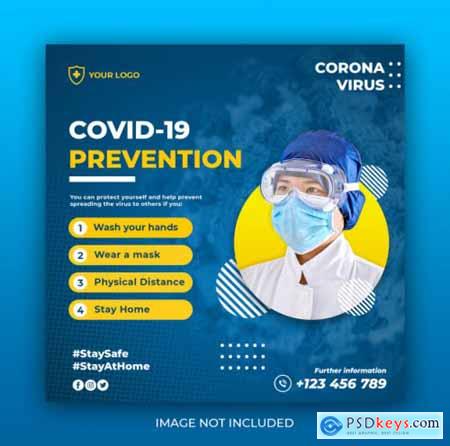 Healthcare banner with virus prevention theme 3