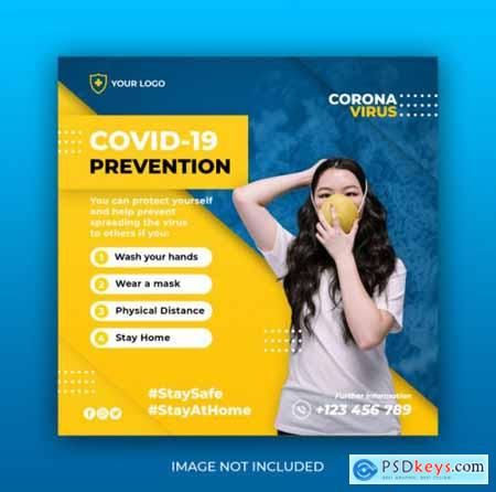 Healthcare banner with virus prevention theme