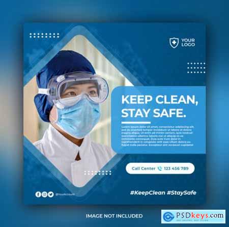 Healthcare banner with virus prevention theme 5