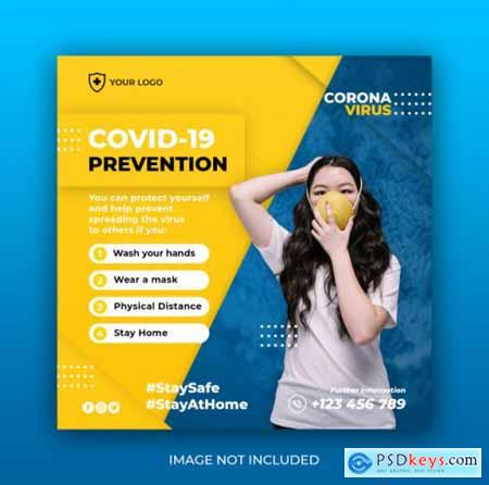 Healthcare banner with virus prevention theme