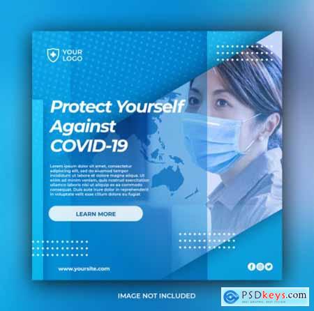 Healthcare banner with virus prevention theme 6