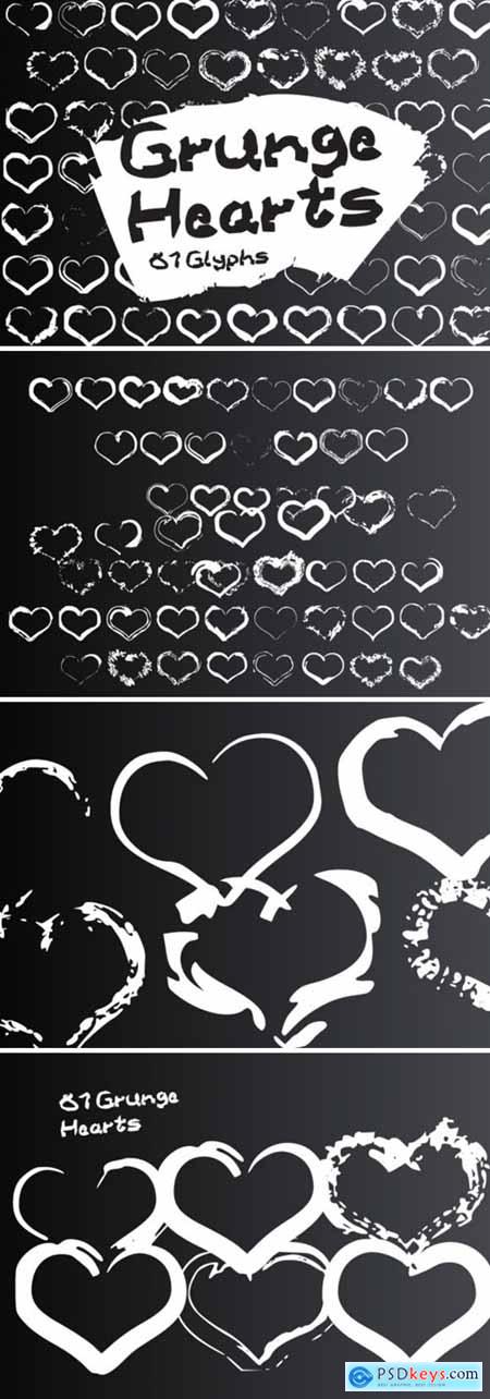 Grunge Hearts Font