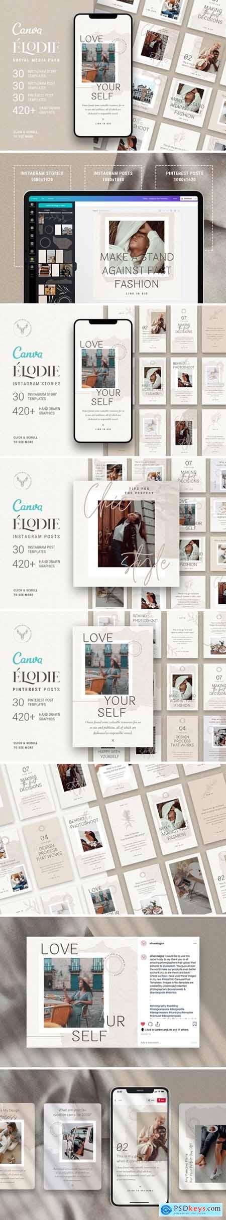 Elodie - Canva Social Templates Pack 4767084