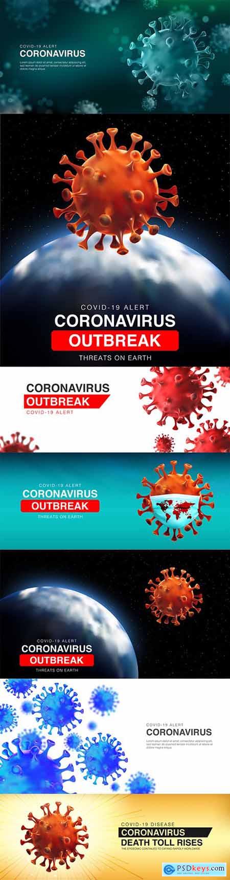 Threats coronavirus outbreak on ground 3d illustration