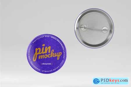 Glossy Button Pin Mockup Set 4489316