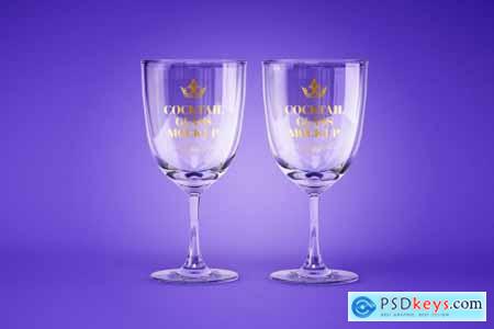 Water and Cocktail Glass Mockup Set 4774238