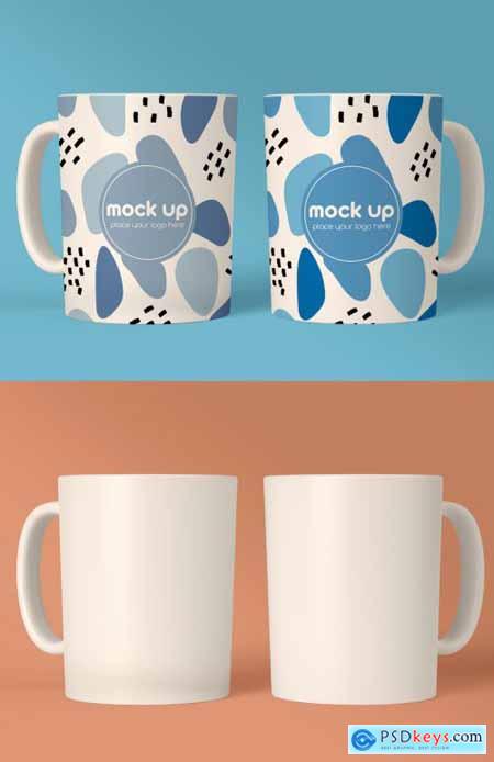 2 Front Coffee Mugs Mockup 337042650