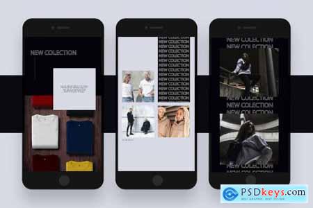 Clean Minimal Black and White Instagram stories template pack