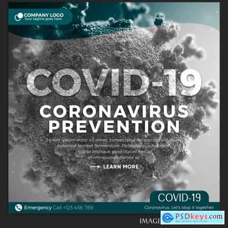 Coronavirus instagram post or banner template