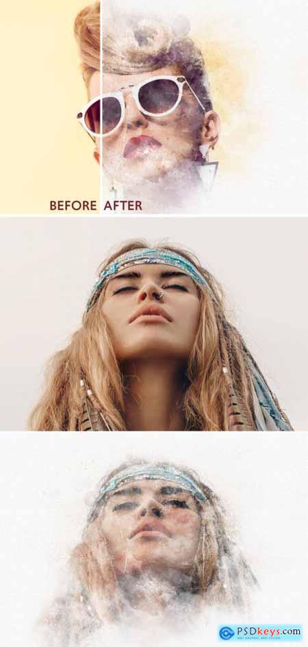 Download Portrait Watercolor Painting Effect Mockup 337470822 ...