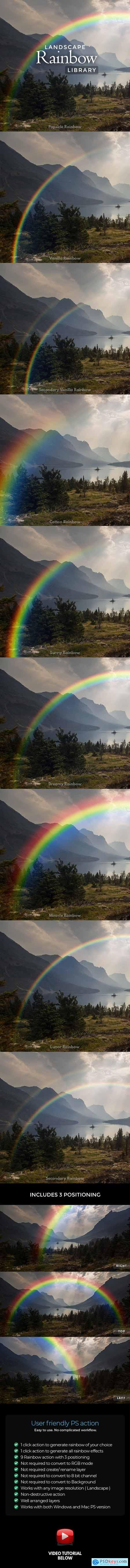 Landscape Rainbow Library - Photoshop Action 25878214