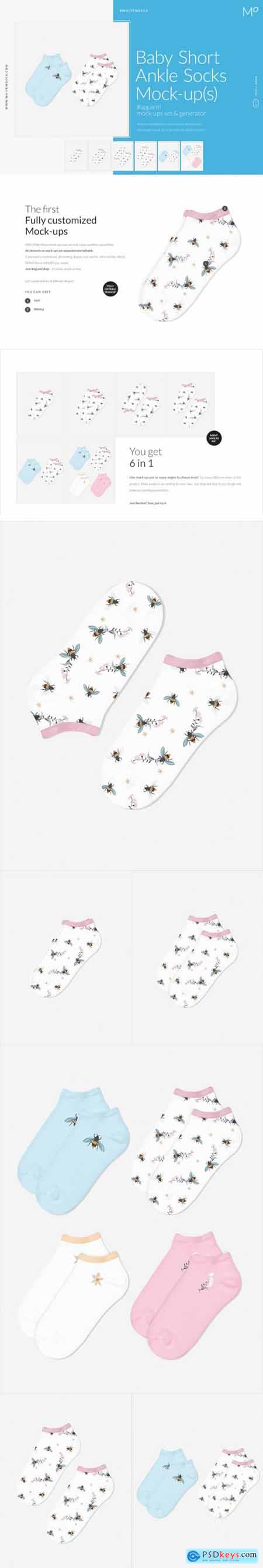 Download Creativemarket Baby Short Ankle Socks Mock-ups Set 4661713