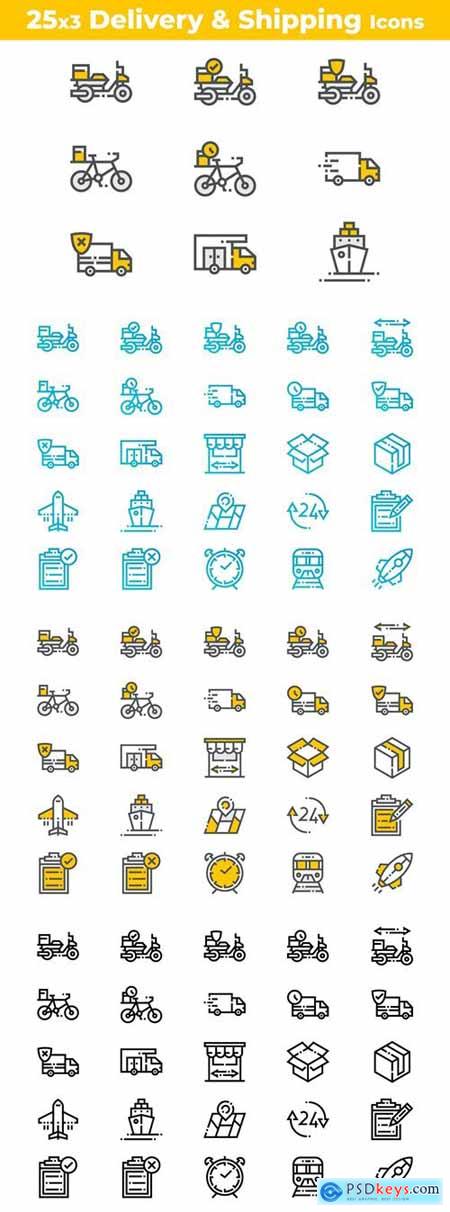 25 Delivery and Shipping Icons