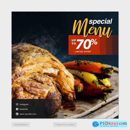 Food menu promotion social media instagram post banner template762