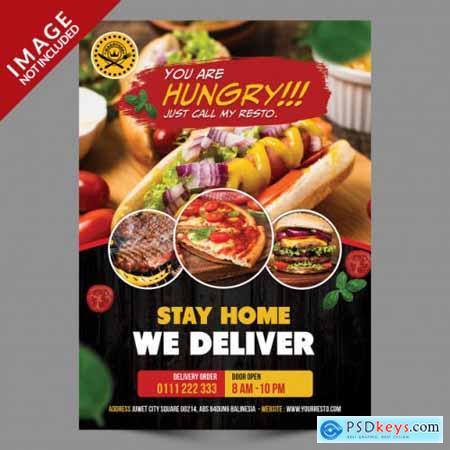 Stay home we deliver flyer