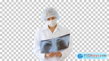 Female doctor wearing medical mask looking Alpha Channel 26309530