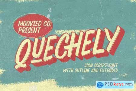 Quechely Sign Retro Layered Font 4801724