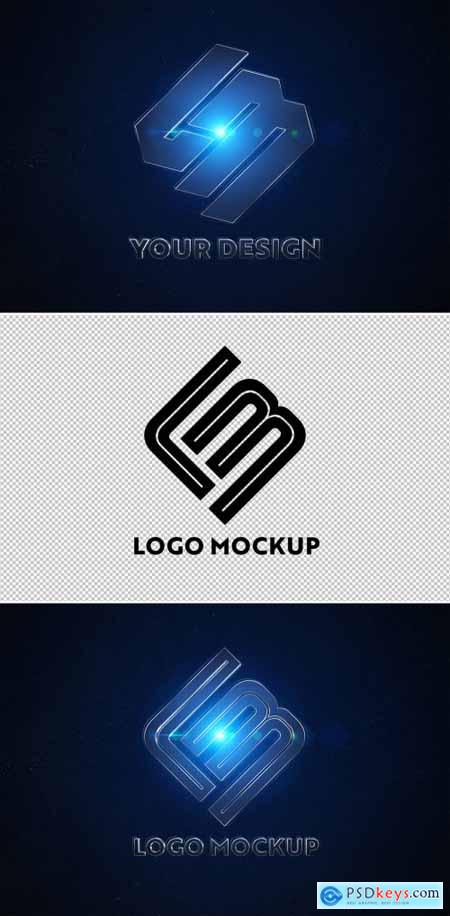 Blue Metal Logo in Space Mockup 338879468