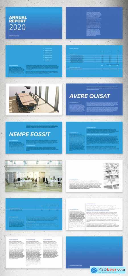 Multipurpose Digital Annual Report Presentation with Blue Accents Layout 339257431