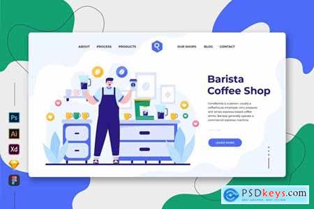 Barista Coffee Shop - Web & Mobile Landing Page