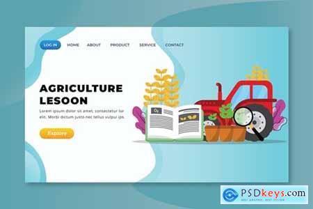 Agriculture Lesson - XD PSD AI Vector Landing Page
