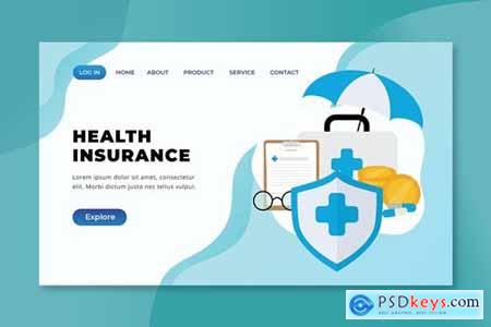 Health Insurance - XD PSD AI Vector Landing Page